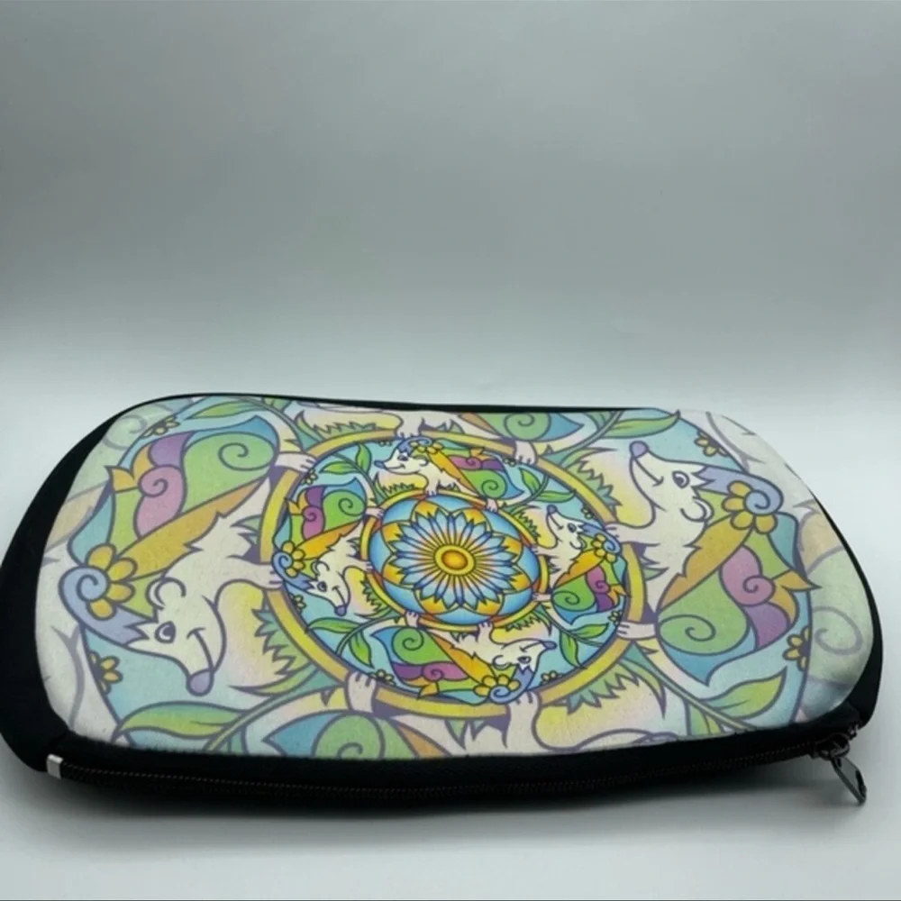 Hedgehog Mandala Neoprene Makeup or Pencil Case, NWOT